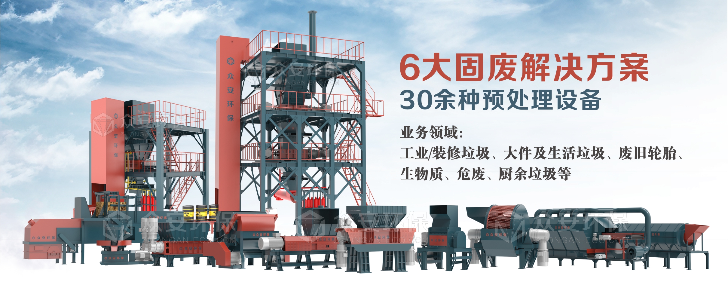 眾安環保：30多種固廢單機設備，6大固廢綜合解決方案